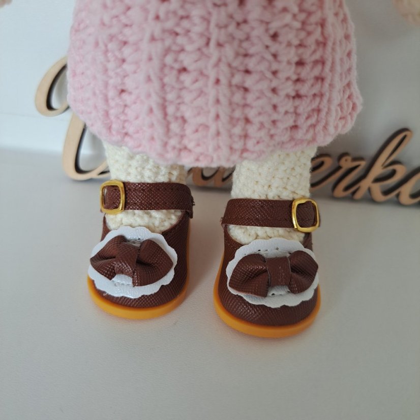 Boty pro panenku a zvířátka 5,5cm hnedá