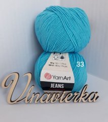 YarnArt Jeans 33 modrá tyrkysová