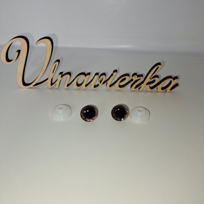 Oči s pojistkou   glitrove 14mm mix barev