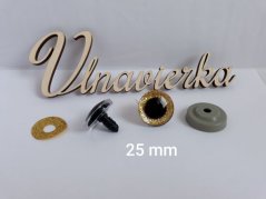 Oči s pojistkou  glitrové 25mm zlatá