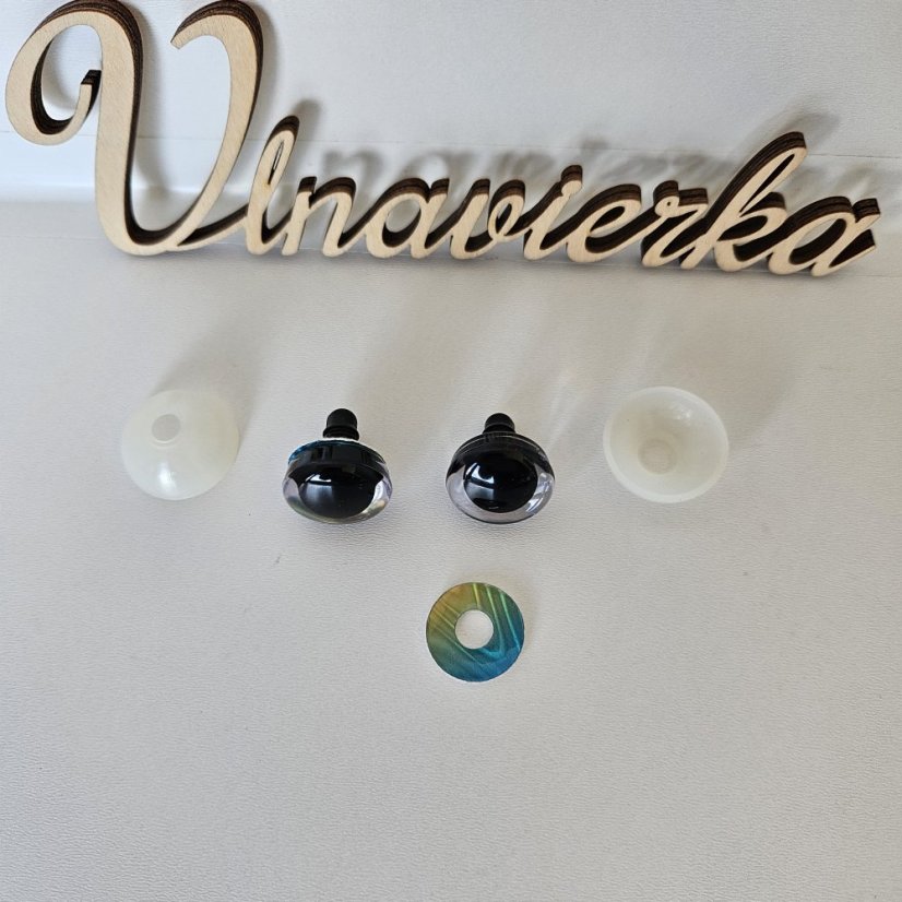 Oči s pojistkou 20mm 3D modrá-žltá