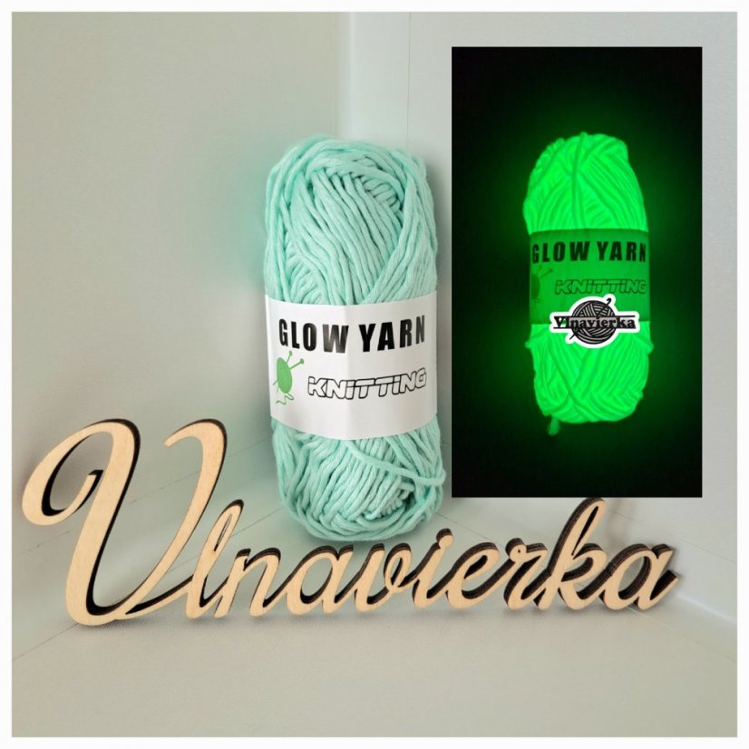 GLOW YARN příze svítící ve tmě G002 modrá