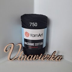 YarnArt Macrame Cotton 750 čierná 2mm