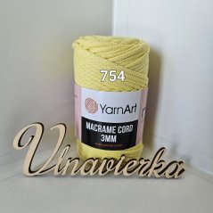 YarnArt Macrame Cord 3mm- 754 žlutá