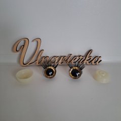 Bezpečnostní třpytivé oči s řasami 20mm  zlatá