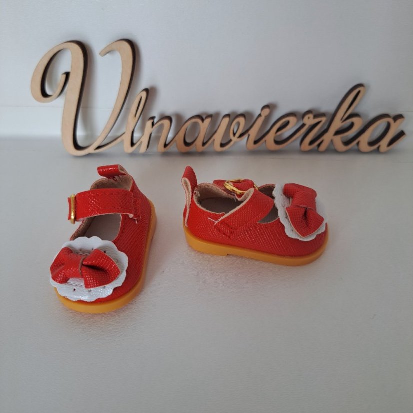 Boty pro panenku a zvířátka 5,5cm červená