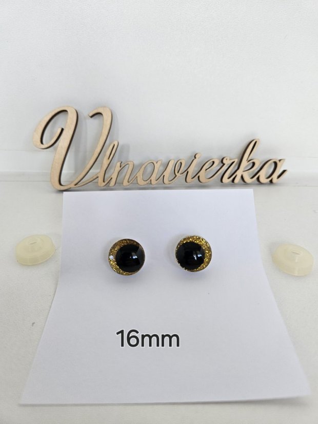 Oči s pojistkou  glitrové 16mm mix barev