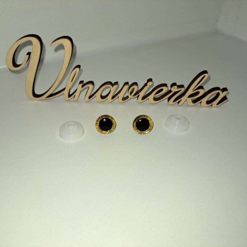 Oči s pojistkou   glitrove 14mm mix barev