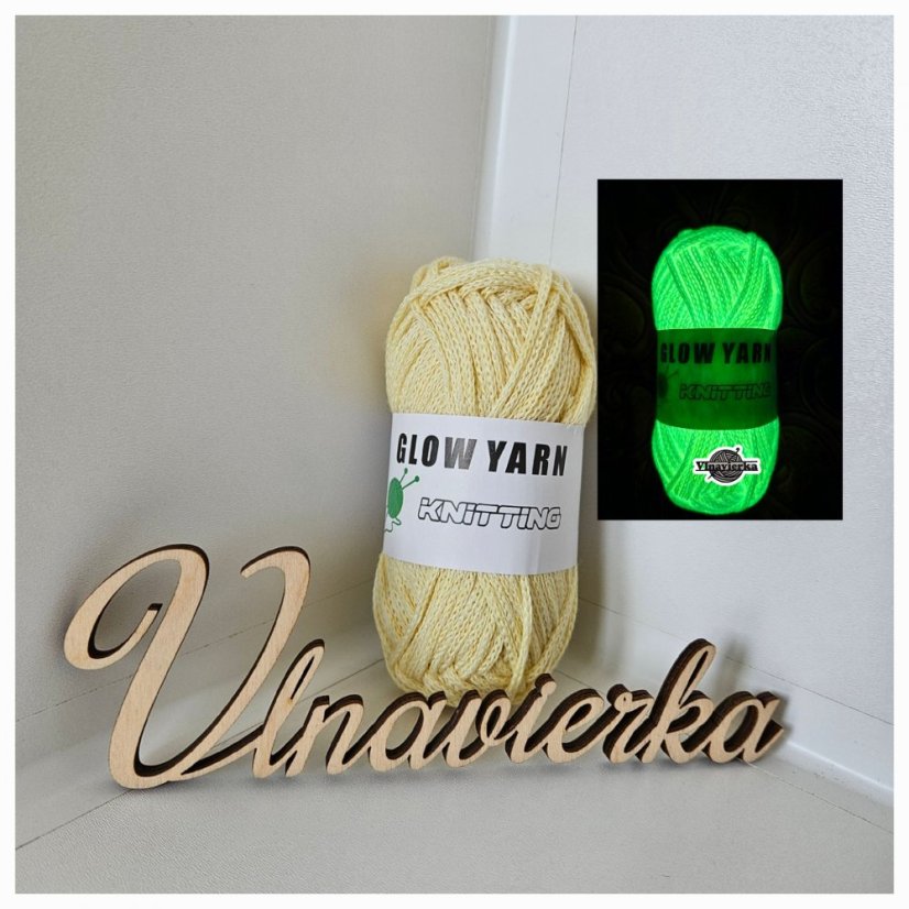 GLOW YARN příze svítící ve tmě G006F žlutá macrame