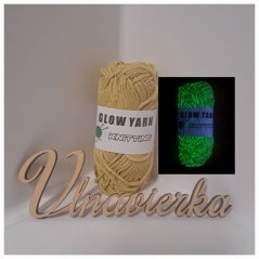 GLOW YARN priadza svietiaca v tme GC445 béžová