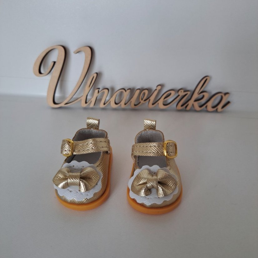 Topánky pre bábiku a zvieratká 5,5cm zlatá