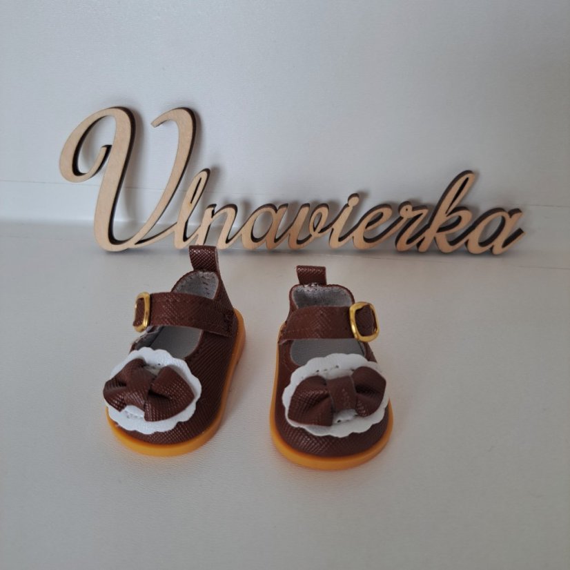 Boty pro panenku a zvířátka 5,5cm hnedá
