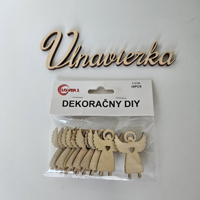 Drevená dekorace Anjel 5,5cm sada
