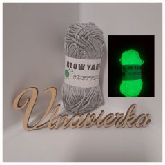 GLOW YARN příze svítící ve tmě G011 šedá