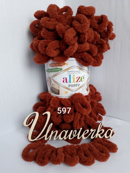 Alize Puffy 597 tmavá tehlová