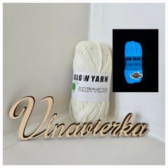GLOW YARN priadza svietiaca v tme GP621 kremová-modrá