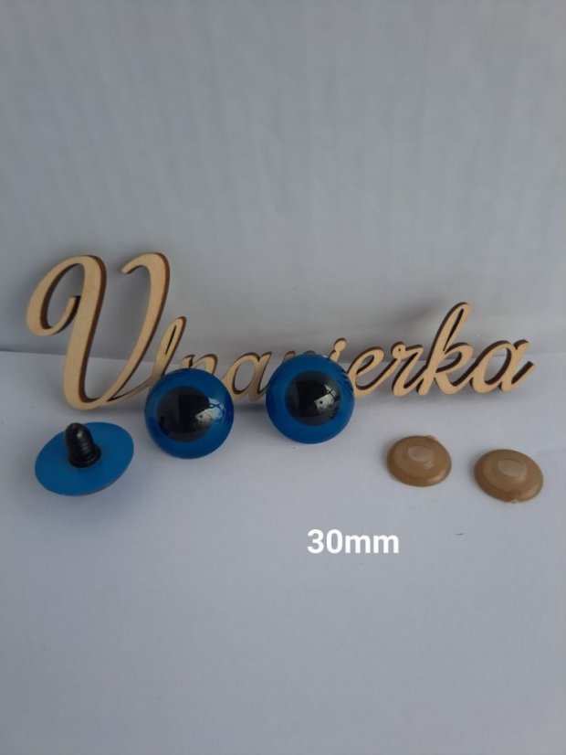 Barebne oči 30mm s pojistkou mix - barva: hneda