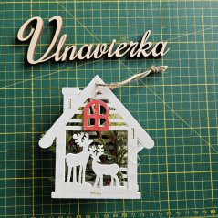 Drevená dekoračný domček 13cm