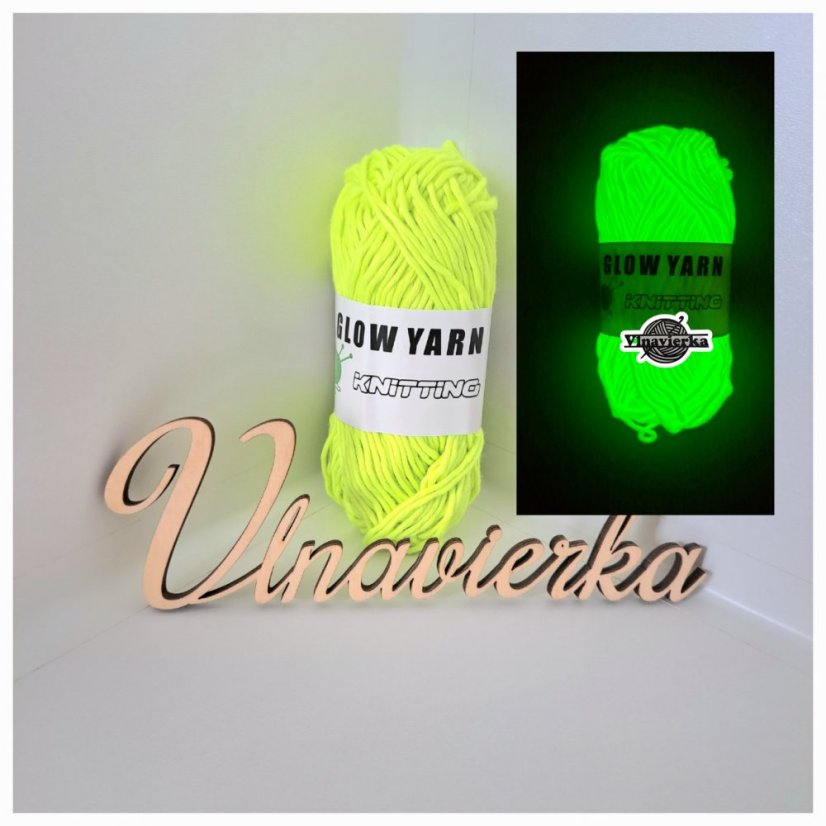 GLOW YARN priadza svietiaca v tme G004 zelená-reflexná