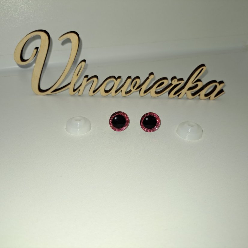 Oči s pojistkou   glitrove 14mm mix barev