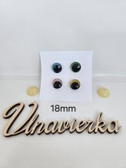 Oči s pojistkou  glitrové 18mm mix fareb