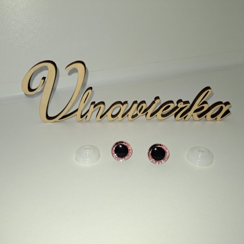Oči s pojistkou   glitrove 14mm mix barev