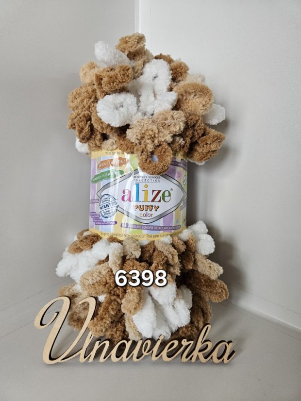 Alize Puffy Color 6398 hnedá-biela-bežová