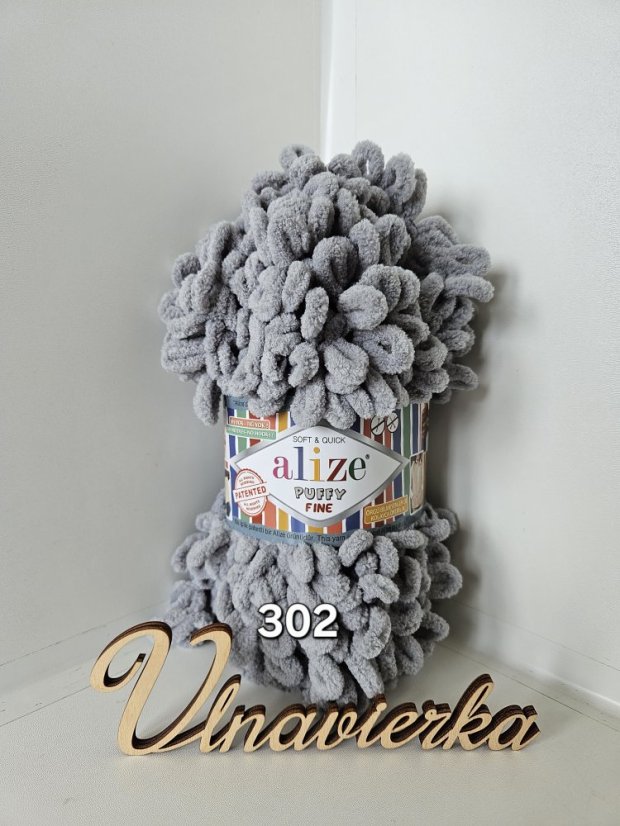 Alize Puffy Fine 302 šedá