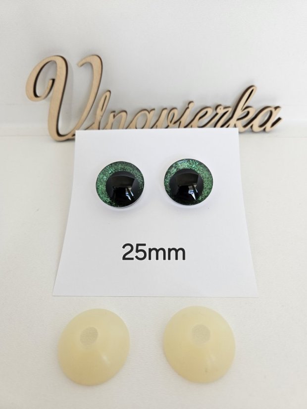 Oči s pojistkou  glitrové 25mm mix fareb