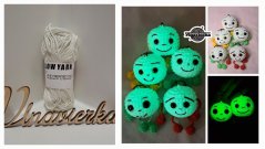 GLOW YARN priadza svietiaca v tme G001 biela