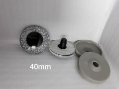 Oči s pojistkou  glitrové 40mm stribrná