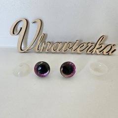 Oči s pojistkou  glitrové 25mm svetlá ružová