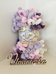 Alize Puffy Color 6305 fialová-ružová-biela
