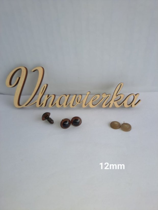 Čierno hnede Oči s Pojistkou 12mm