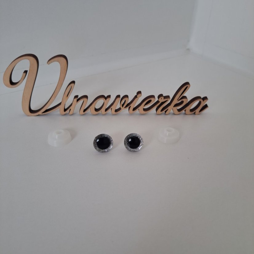 Oči s pojistkou   glitrove 14mm mix barev