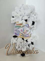 Alize Puffy Color 6450 bielá - čierná