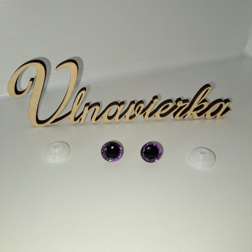 Oči s pojistkou   glitrove 14mm mix barev