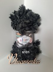 Příze Puffy Fur 6101 čierno zelená