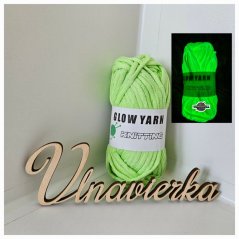 GLOW YARN příze svítící ve tmě G003E zelena šnur