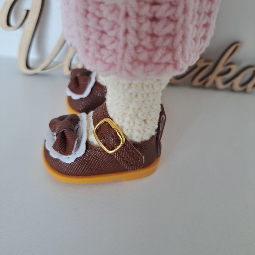 Boty pro panenku a zvířátka 5,5cm hnedá