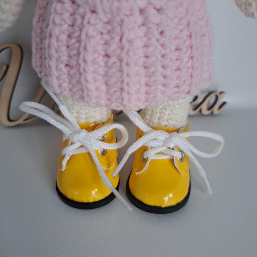 Boty pro panenku a zvířátka 5,5cm žlutá
