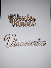 Drevený vyrez veselé vanoce 12*5 cm
