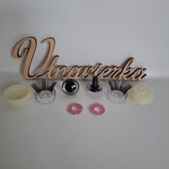 Bezpečnostné trblietavé oči s mihalnicami 20mm ružová