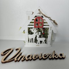 Drevená dekoračný domček 13cm