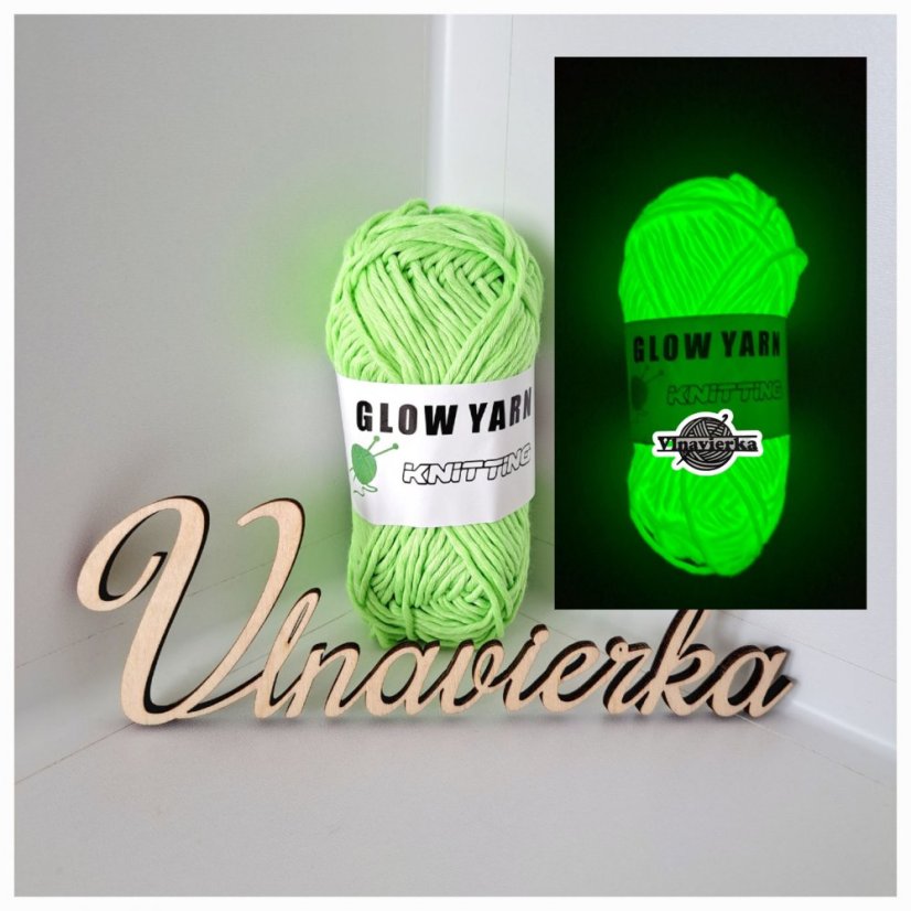 GLOW YARN priadza svietiaca v tme G003 zelená