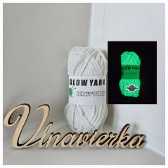 GLOW YARN příze svítící ve tmě G001F bilá makrame