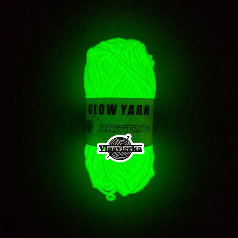 GLOW YARN priadza svietiaca v tme G004 zelená-reflexná