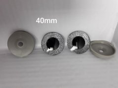 Oči s pojistkou  glitrové 40mm stribrná