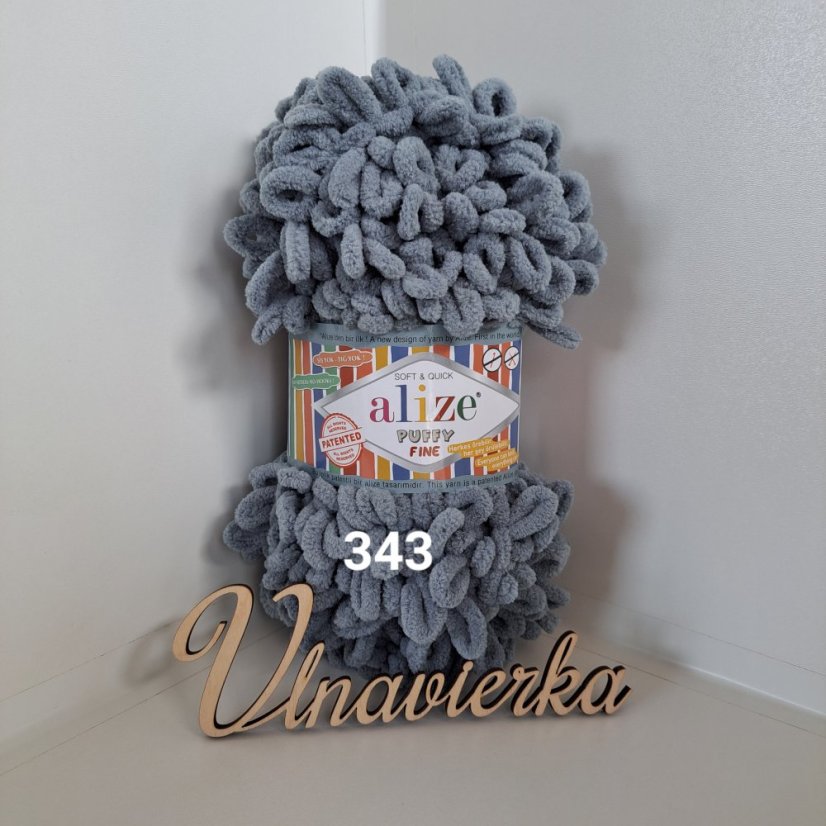 Alize Puffy Fine 343 sivá