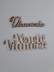 Drevený vyrez veselé vianoce 20*7,5